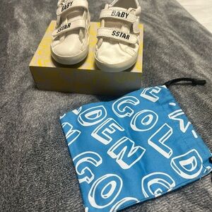Golden Goose Cream Baby Shoes with Black Accents
